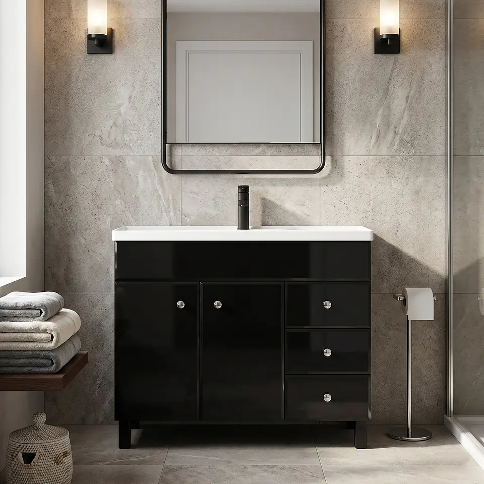 Mueble Vanitorio Mónaco con Cubierta de Loza 120x47x80 cm (Incluye Armado) 4