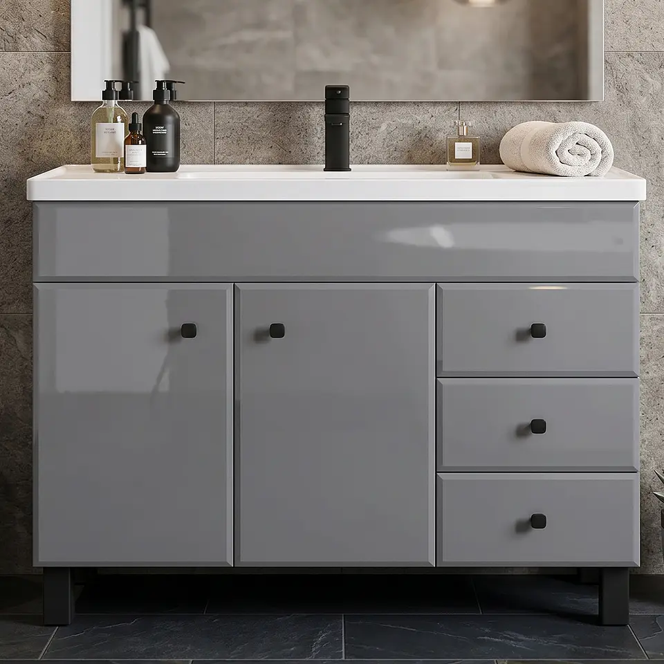 Mueble Vanitorio Mónaco con Cubierta de Loza 120x47x80 cm (Incluye Armado) 6