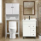 Kit Mueble Vanitorio Blanco + Estante Blanco + WC Blanco - Mueble 70x47x80 cm - Miniatura 2