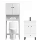 Kit Mueble Vanitorio Blanco + Estante Blanco + WC Blanco - Mueble 50x40x80 cm - Miniatura 1