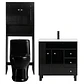 Kit Mueble Vanitorio Negro + Estante Negro + WC Negro - Mueble 80x47x80 cm - Miniatura 1