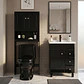Kit Mueble Vanitorio Negro + Estante Negro + WC Negro - Mueble 70x47x80 cm - Miniatura 2