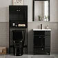 Kit Mueble Vanitorio Negro + Estante Negro + WC Negro - Mueble 50x40x80 cm - Miniatura 2