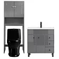 Kit Mueble Vanitorio Gris + Estante Gris + WC Negro - Mueble 80x47x80 cm - Miniatura 1