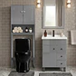 Kit Mueble Vanitorio Gris + Estante Gris + WC Negro - Mueble 70x47x80 cm - Miniatura 2
