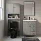 Kit Mueble Vanitorio Gris + Estante Gris + WC Negro - Mueble 60x47x80 cm - Miniatura 2
