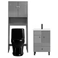 Kit Mueble Vanitorio Gris + Estante Gris + WC Negro - Mueble 50x40x80 cm - Miniatura 1
