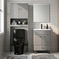 Kit Mueble Vanitorio Gris + Estante Gris + WC Negro - Mueble 50x40x80 cm - Miniatura 2