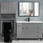Kit Mueble Vanitorio Gris + Estante Gris + WC Negro - Mueble 120x47x80 cm - Miniatura 2