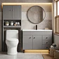 Kit Mueble Vanitorio Gris + Estante Gris + WC Blanco - Mueble 120x47x80 cm - Miniatura 2