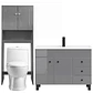 Kit Mueble Vanitorio Gris + Estante Gris + WC Blanco - Mueble 120x47x80 cm - Miniatura 1