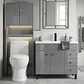 Kit Mueble Vanitorio Gris + Estante Gris + WC Blanco - Mueble 100x47x80 cm - Miniatura 2