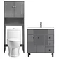 Kit Mueble Vanitorio Gris + Estante Gris + WC Blanco - Mueble 80x47x80 cm - Miniatura 1