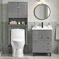 Kit Mueble Vanitorio Gris + Estante Gris + WC Blanco - Mueble 70x47x80 cm - Miniatura 2