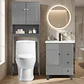 Kit Mueble Vanitorio Gris + Estante Gris + WC Blanco - Mueble 60x47x80 cm - Miniatura 2