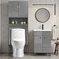 Kit Mueble Vanitorio Gris + Estante Gris + WC Blanco - Mueble 50x40x80 cm - Miniatura 2