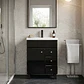 Mueble Vanitorio Mónaco Negro con Cubierta de Loza 70x47x80 cm (Incluye Armado) - Miniatura 2