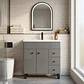 Mueble Vanitorio Mónaco Gris con Cubierta de Loza 80x47x80 cm (Incluye Armado) - Miniatura 2
