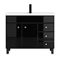 Mueble Vanitorio Mónaco Negro con Cubierta de Loza 100x47x80 cm (Incluye Armado) - Miniatura 1