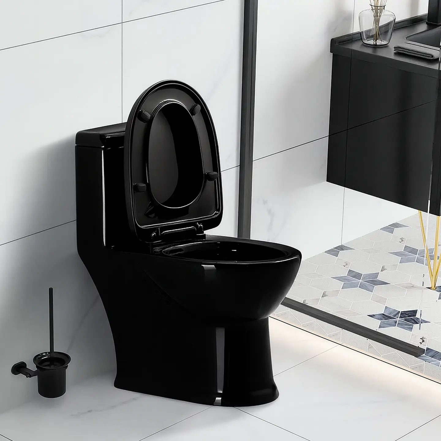 Wc Sanitario One Piece Modelo Sandes Negro 4