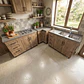 Mueble Modular Nogal para Cocina con Encimera, Esquinero Lavaplatos y Mesón Cubierta de Cuarzo - Miniatura 8