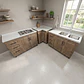 Mueble Modular Nogal para Cocina con Encimera, Esquinero Lavaplatos y Mesón Cubierta de Cuarzo - Miniatura 5