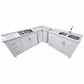 Mueble Modular Blanco para Cocina con Encimera, Esquinero Lavaplatos y Mesón Cubierta de Cuarzo - Miniatura 4