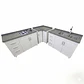 Mueble Modular Blanco para Cocina con Encimera, Esquinero Lavaplatos y Mesón Cubierta de Cuarzo - Miniatura 7