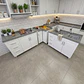 Mueble Modular Blanco para Cocina con Encimera, Esquinero Lavaplatos y Mesón Cubierta de Cuarzo - Miniatura 8