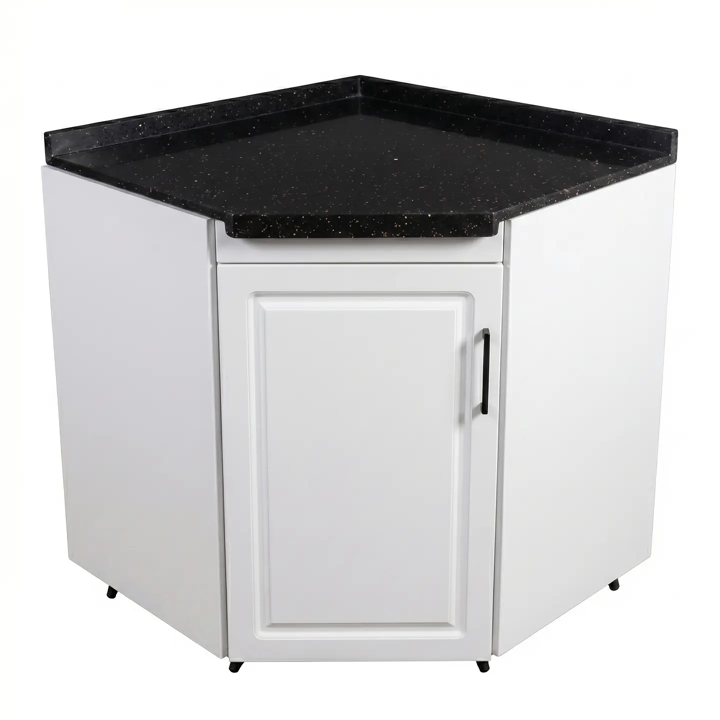 Mueble Modular Esquinero Diamante Blanco para Cocina Cubierta de Cuarzo 1