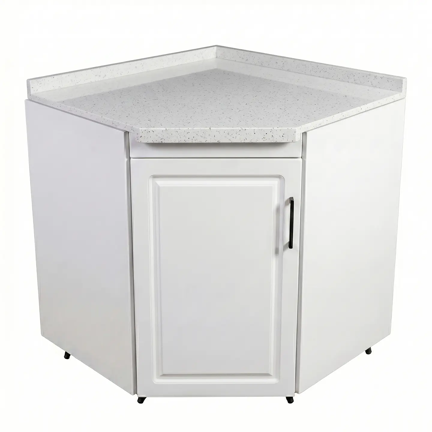 Mueble Modular Esquinero Diamante Blanco para Cocina Cubierta de Cuarzo 2