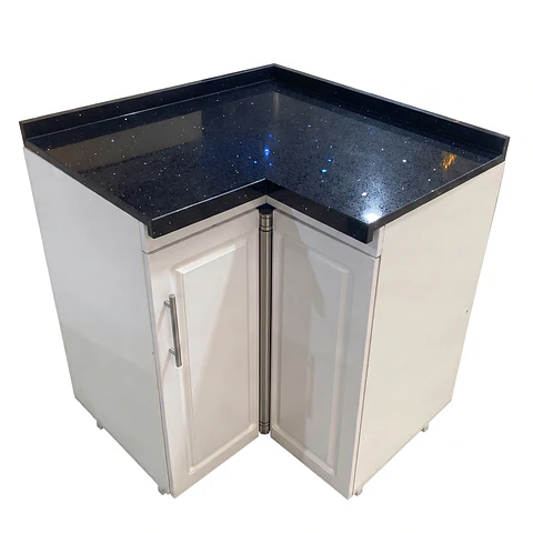 Mueble Modular Esquinero Blanco para Cocina con Cubierta de Cuarzo