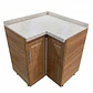 Mueble Modular Esquinero Nogal para Cocina con Cubierta de Cuarzo - Miniatura 2