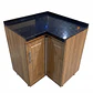Mueble Modular Esquinero Nogal para Cocina con Cubierta de Cuarzo - Miniatura 1