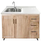 Mueble Lavaplatos Nogal Derecho con Cubierta de Cuarzo Riñon 120x52x90 cm (Incluye Armado) - Miniatura 2