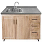 Mueble Lavaplatos Nogal Derecho con Cubierta de Cuarzo Riñon 120x52x90 cm (Incluye Armado) - Miniatura 3