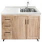 Mueble Lavaplatos Nogal Izquierdo con Cubierta de Cuarzo Riñon 120x52x90 cm (Incluye Armado) - Miniatura 2