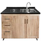 Mueble Lavaplatos Nogal Izquierdo con Cubierta de Cuarzo Riñon 120x52x90 cm (Incluye Armado) - Miniatura 1