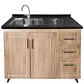 Mueble Lavaplatos Nogal Derecho con Cubierta de Cuarzo Riñon 120x52x90 cm (Incluye Armado) - Miniatura 1