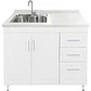Mueble Lavaplatos Blanco Derecho con Cubierta de Cuarzo Riñon 120x52x90 cm (Incluye Armado) - Miniatura 2