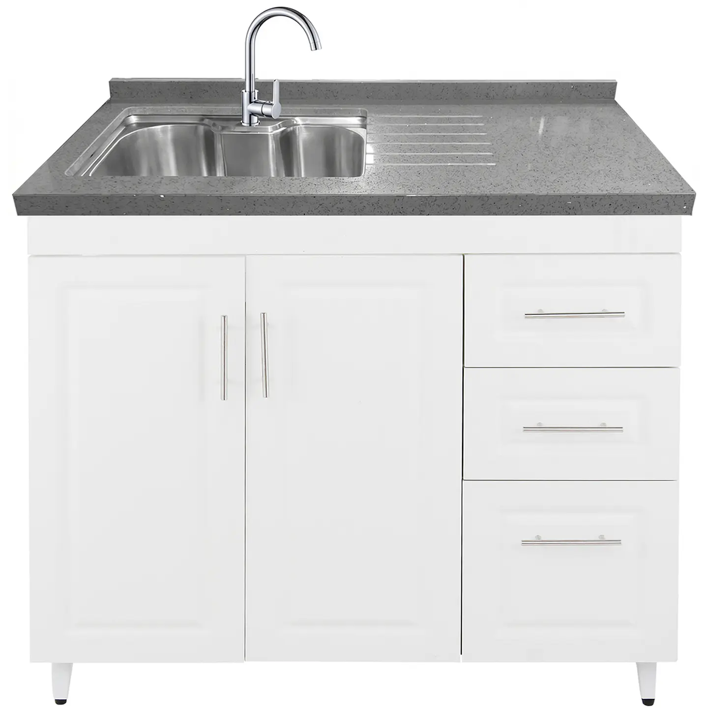 Mueble Lavaplatos Blanco Derecho con Cubierta de Cuarzo Riñon 120x52x90 cm (Incluye Armado) 3