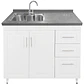 Mueble Lavaplatos Blanco Derecho con Cubierta de Cuarzo Riñon 120x52x90 cm (Incluye Armado) - Miniatura 3