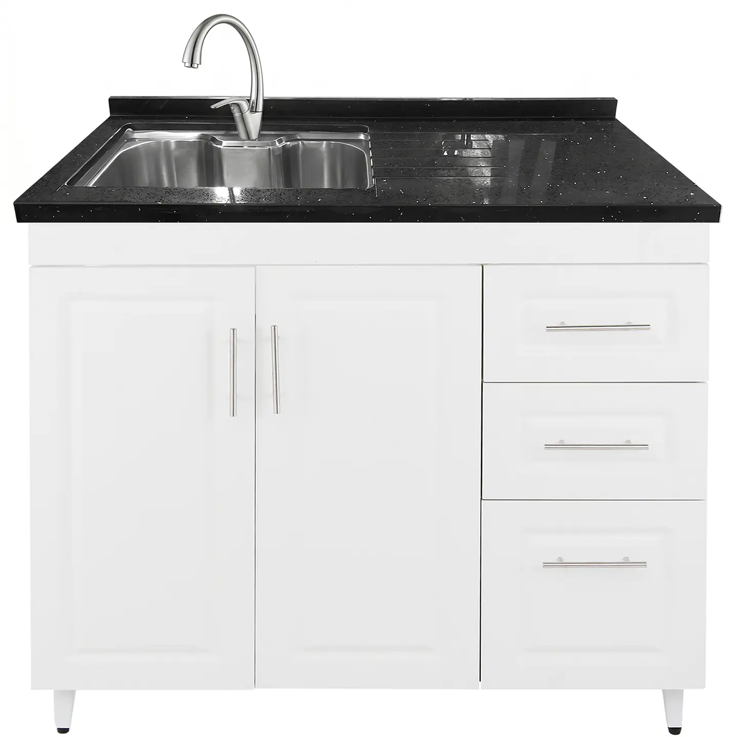 Mueble Lavaplatos Blanco Derecho con Cubierta de Cuarzo Riñon 120x52x90 cm (Incluye Armado) 1