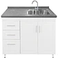 Mueble Lavaplatos Blanco Izquierdo con Cubierta de Cuarzo Riñon 120x52x90 cm (Incluye Armado) - Miniatura 3