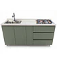 Mueble Integral de Cocina Verde Hada con Encimera y Lavaplatos 180 cm - Miniatura 1
