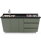 Mueble Integral de Cocina Verde Hada con Encimera y Lavaplatos 180 cm - Miniatura 2