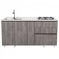 Mueble Integral de Cocina Roble Gris con Encimera y Lavaplatos 180 cm - Miniatura 3
