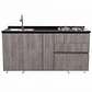 Mueble Integral de Cocina Roble Gris con Encimera y Lavaplatos 180 cm - Miniatura 4