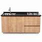 Mueble Integral de Cocina Roble Rustico con Encimera y Lavaplatos 180 cm - Miniatura 1