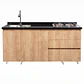 Mueble Integral de Cocina Roble Rustico con Encimera y Lavaplatos 180 cm - Miniatura 3